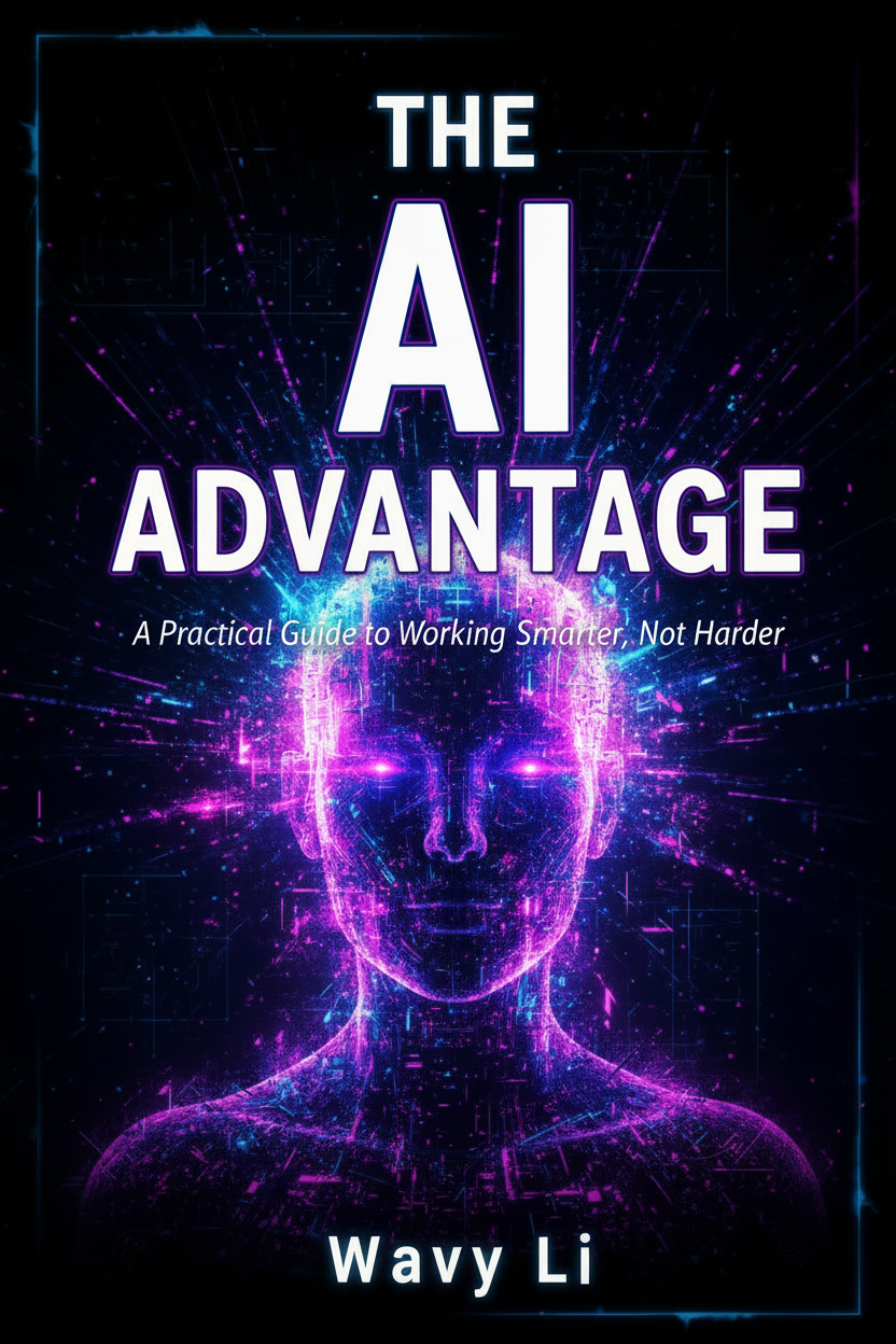 Book cover for The AI Advantage by Wavy Li with bold subheading