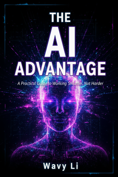 Book cover for The AI Advantage by Wavy Li with bold subheading
